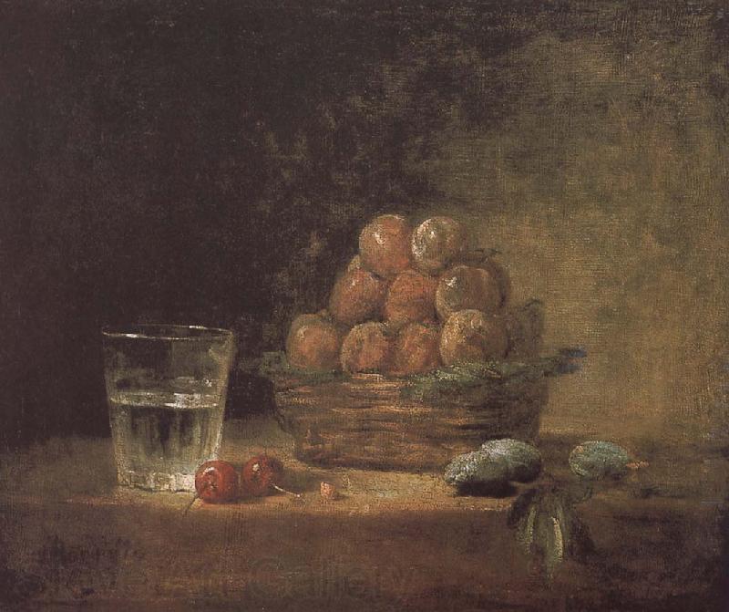 Jean Baptiste Simeon Chardin Lee s basket with two glass cups cherry stone Norge oil painting art